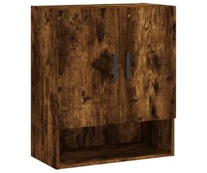 Qnhdfrt Armoire murale 60 x 31 x 70 cm - En chêne fumé - Étagère murale avec espace de rangement pour salon, cuisine, couloir, montage mural - Meuble pour l'ordre
