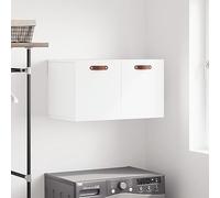 Qnhdfrt Armoire murale, blanche, 60 x 36,5 x 35 cm, en bois dérivé, avec beaucoup d'espace de rangement, pour cuisine, salle de bain, balcon, armoire suspendue décorative, rangement