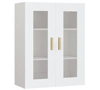 Qnhdfrt Armoire murale blanche 69,5 x 34 x 90 cm, matériau dérivé du bois avec verre, armoire murale pour cuisine, couloir ou salon, buffet de cuisine