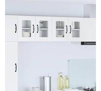 Qnhdfrt Armoire murale de cuisine - Blanc brillant - 60 x 31 x 40 cm - En matériau dérivé du bois - Avec 2 portes et étagères - Pour salon, salle de bain, couloir