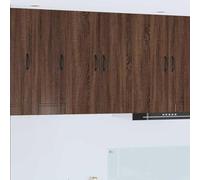 Qnhdfrt Armoire murale de cuisine, marron, aspect chêne, 30 x 31 x 80 cm, en matériau dérivé du bois, avec 6 étagères et 4 portes, design moderne, construction robuste, pour cuisine, salle à manger