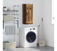 Qnhdfrt Armoire murale en bois recyclé - 34,5 x 34 x 90 cm - En matériau dérivé du bois - Avec 3 étagères et 1 compartiment caché - Buffet peu encombrant - Design moderne pour salon, couloir, chambre