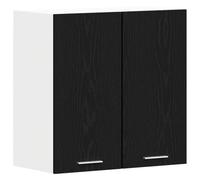 Qnhdfrt Armoire suspendue Lyon - Meuble de cuisine moderne aspect chêne noir - Étagère murale en bois robuste - 60 x 31 x 60 cm - Pour un rangement organisé de la cuisine