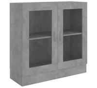 Qnhdfrt Armoire vitrine, gris béton, 82,5 x 30,5 x 80 cm, en matériau dérivé du bois avec verre, petite bibliothèque, design moderne, robuste, pour salon, couloir, chambre à coucher