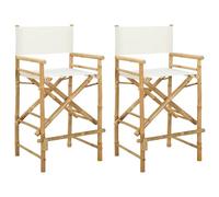 Qnhdfrt Bamboo Folding Director's Chairs, Set of 2