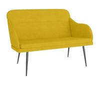Qnhdfrt Banc de salon rembourré en velours avec accoudoirs, banc de lecture en velours avec structure en métal pour couloir et chambre à coucher Jaune 110 x 76 x 80 cm
