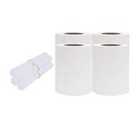 Qnhdfrt Bandes brise-vue pour clôture à double barre, 4 rouleaux de polyester enduit de PVC, 35 m x 19 cm, protection contre le vent pour jardin et balcon, avec 80 clips, blanc