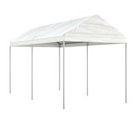 Qnhdfrt Belvédère de Jardin 4,46x2,28x2,69 m, Pavillon Grand Espace en Polyéthylène et Acier Galvanisé, Tente Événementielle pour Repas en Plein Air et Réceptions, Blanc