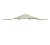 Qnhdfrt Belvédère de Jardin avec Double Toits Extensibles Tonnelle 3x3x2,75 m Extensible à 7x3 m Structure en Acier et Toile Polyester pour Réception Terrasse Crème