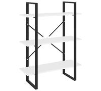 Qnhdfrt Bibliothèque blanche 80 x 30 x 105 cm - Design moderne en bois et métal avec 5 étagères - Support mural robuste pour salon, chambre à coucher, bureau, couloir