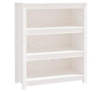 Qnhdfrt Bibliothèque blanche 80 x 35 x 97 cm en pin massif - Petite bibliothèque moderne et robuste pour salon, bureau, chambre à coucher, couloir