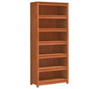 Qnhdfrt Bibliothèque en bois de pin 80 x 35 x 183 cm marron cire, design moderne avec étagères stables et plaque arrière fine, robuste et durable, pour chambre à coucher, salon, bureau