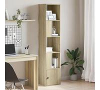 Qnhdfrt Bibliothèque en bois en chêne Sonoma 40 x 36 x 189 cm Étagère étroite haute avec 4 étagères Design moderne pour salon bureau
