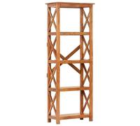 Qnhdfrt Bibliothèque en bois massif d'acacia - Couleur miel - 60 x 30 x 160 cm - Étagère étroite avec 4 étages - Robuste - Pour salon, cuisine ou salle de bain