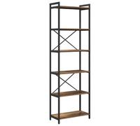 Qnhdfrt Bibliothèque en bois recyclé 40 x 30 x 85 cm - Matériau du bois - Cadre en acier noir - Design moderne - Pour salon, bureau, couloir, bibliothèque - Petite