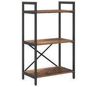 Qnhdfrt Bibliothèque en bois recyclé 56 x 34 x 96 cm en matériau dérivé du bois avec 3 compartiments de rangement, design ouvert moderne, robuste et peu encombrant, pour salon, bureau, chambre à