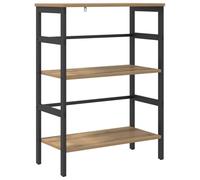 Qnhdfrt Bibliothèque en chêne artisanal, 60 x 29,5 x 81 cm, petite étagère, sur pied, avec 2 compartiments en bois dérivé du bois, industrielle, chic, robuste et peu encombrante, pour salon, bureau à