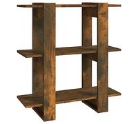 Qnhdfrt Bibliothèque en chêne fumé 80 x 30 x 87 cm, petite étagère élégante, en matériau dérivé du bois, peu encombrante, comme séparateur de pièce, pour salon, couloir, bureau