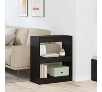 Qnhdfrt Bibliothèque en chêne noir 60 x 30 x 72 cm en matériau dérivé du bois, avec 2 niveaux, étagère moderne, peu encombrante, séparateur de pièce, étagère d'angle et armoire haute étroite pour