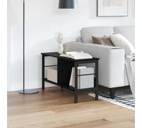 Qnhdfrt Bibliothèque en chêne noir - 82 x 32 x 47 cm - 2 compartiments - Cadre en acier - Minimalisme - Design moderne - Durable - Pour salon, bureau, maison, cuisine