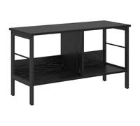 Qnhdfrt Bibliothèque en chêne noir - 82 x 32 x 47 cm - Étagère sur pied en bois - 2 compartiments - Design industriel