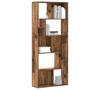 Qnhdfrt Bibliothèque étroite et haute, aspect bois vieilli, 67 x 24 x 161 cm, pour salon, bureau, cuisine, buffet avec design moderne et fixation murale