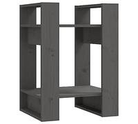 Qnhdfrt Bibliothèque grise 41 x 35 x 57 cm en bois de pin massif, étagère sur pied, sans paroi arrière, design moderne et robuste, petite étagère pour salon, couloir et chambre à coucher