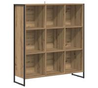 Qnhdfrt Bibliothèque Industrielle 9 Cases Bois et Acier Chêne