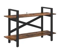 Qnhdfrt Bibliothèque Industrielle à 2 Niveaux Étagère de Rangement en Bois d'Ingénierie et Acier Stable Buffet Bas Meuble de Salon Bureau Entrée Chêne Fumé 100 x 33,5 x 64 cm
