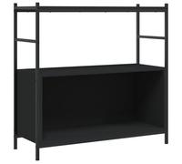 Qnhdfrt Bibliothèque noire 80 x 30 x 78,5 cm, petite étagère en bois et fer, style industriel, pieds réglables, pour salon, bureau, couloir et chambre à coucher