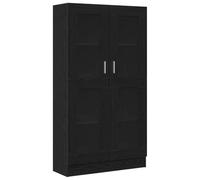 Qnhdfrt Bibliothèque noire aspect chêne 82,5 x 30,5 x 150 cm Étagère moderne avec 4 compartiments et 2 portes en bois durable pour salon, bureau, couloir