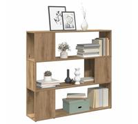 Qnhdfrt Bibliothèque séparateur de pièce, 100 x 24 x 94 cm, chêne artisanal, avec 3 tablettes en matériau dérivé du bois, pour salon, bureau, chambre à coucher, comme étagère étroite