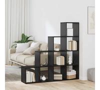 Qnhdfrt Bibliothèque séparateur de pièce, chêne noir, 131,5 x 29 x 131,5 cm, design moderne avec beaucoup d'espace de rangement, étagère haute autoportante, pour salon, bureau, chambre à coucher