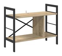 Qnhdfrt Bibliothèque Style Industriel 3 Niveaux Étagère de Rangement en Bois d'Ingénierie et Acier Chêne Sonoma 75x30x58,5 cm Petit Meuble Polyvalent pour Salon Bureau et Entrée
