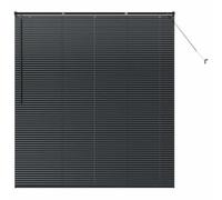 Qnhdfrt Black Aluminum Venetian Window Blinds, 175 x 155 cm