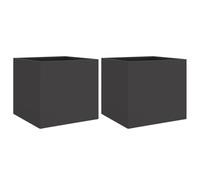 Qnhdfrt Black Cold Rolled Steel Planter Boxes, 2-Pack | Sized at 12.6 x 11.8 x 11.4 inches, these decorative containers are ideal for balcony, patio, and garden plants.