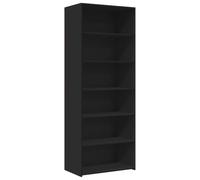 Qnhdfrt Black Engineered Wood Tall Buffet Cabinet, 70x41x185 cm