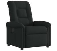 Qnhdfrt Black Fabric Manual Recliner Chair with Side Pocket