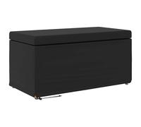 Qnhdfrt Black Faux Leather Rectangular Backless Bench