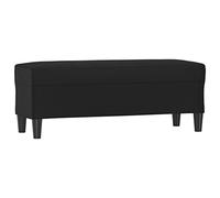 Qnhdfrt Black Faux Leather Upholstered Entryway Bench