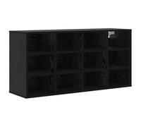 Qnhdfrt Black Oak Engineered Wood Shoe Storage Bench with 12 Shelves