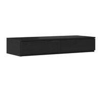 Qnhdfrt Black Oak Engineered Wood Underbed Drawers & Step Stool
