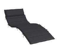 Qnhdfrt Black Oxford Fabric Chaise Lounge Cushion, 180x60x4 cm