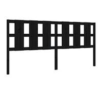 Qnhdfrt Black Solid Pine Wood Headboard, 205.5x4x100 cm