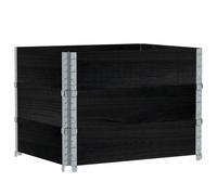 Qnhdfrt Black Solid Pine Wood Stackable Raised Garden Bed, 80x60x60.5 cm