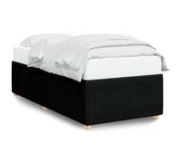 Qnhdfrt Black Velvet Single Bed Frame 90x190 cm with Slats | Upholstered platform design ideal for kids and adults; fits standard 90x190cm mattresses (mattress not included).