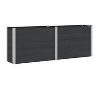 Qnhdfrt Black WPC & Aluminum Raised Garden Bed, Bottomless Planter Box | This 250x50x91 cm (98x20x36 in) outdoor planter is ideal for growing vegetables, flowers, and herbs in your backyard.