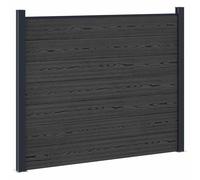 Qnhdfrt Black WPC and Aluminum Garden Privacy Fence Panel