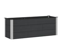 Qnhdfrt Black WPC and Aluminum Raised Garden Bed, 150x50x54 cm