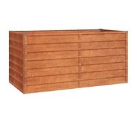 Qnhdfrt Bottomless Corten Steel Raised Garden Bed, 160x80x77 cm | Features an open base for healthy root growth, ideal for planting vegetables and flowers in outdoor yards or balconies.